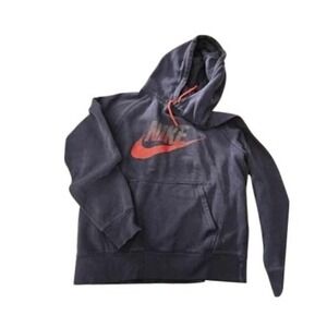 Nike‎ SB Navy Blue Orange Graphic Hoodie Sweatshirt Medium